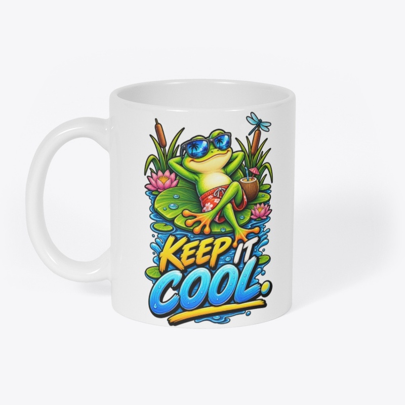 Keep It Cool Funny Frog T-Shirt Design 