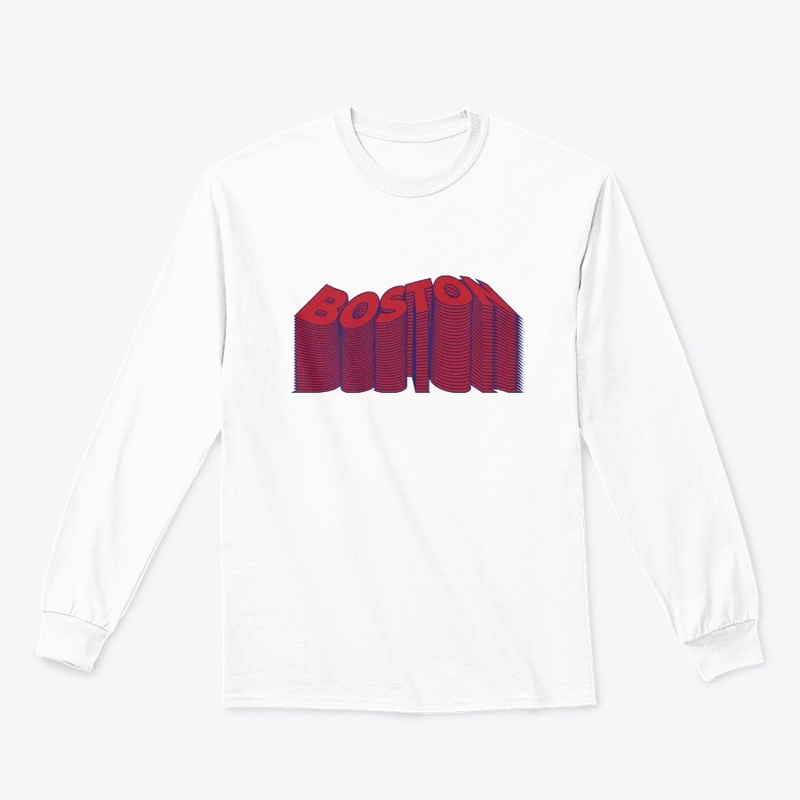 Boston Text Warp - Red/Navy