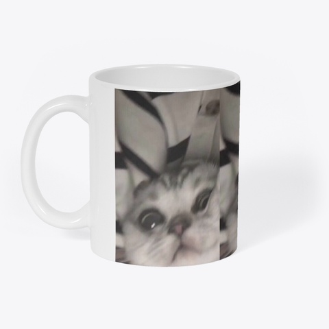 Kitty Mug White T-Shirt Front