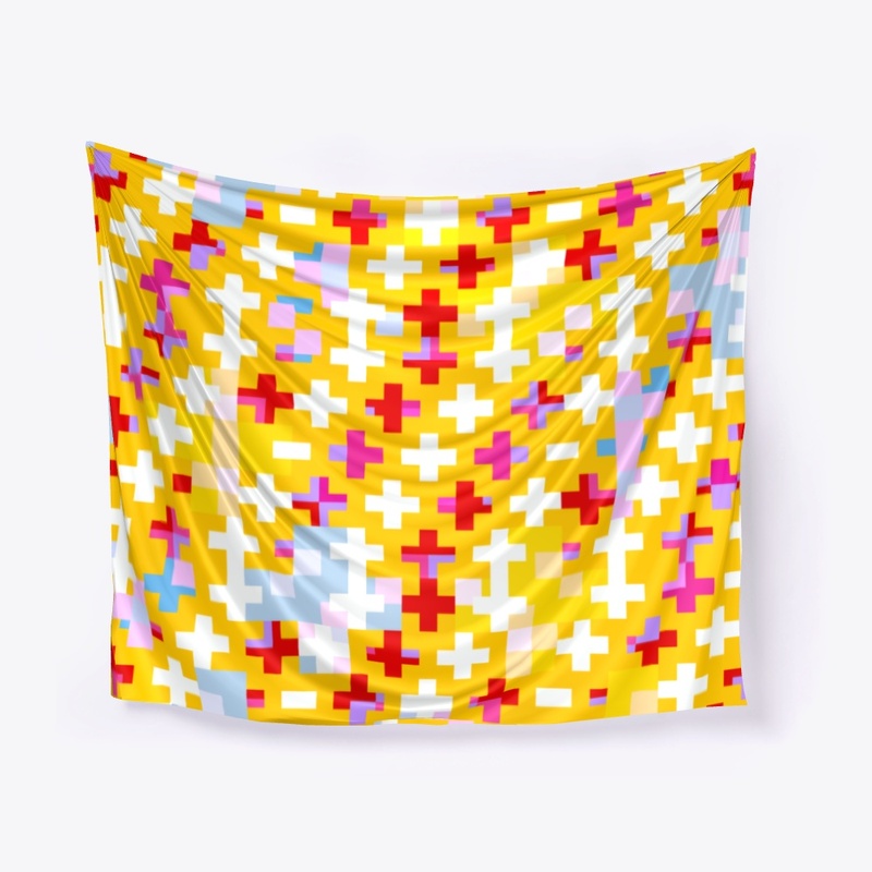 Abstract Multicolor Crosses Pattern