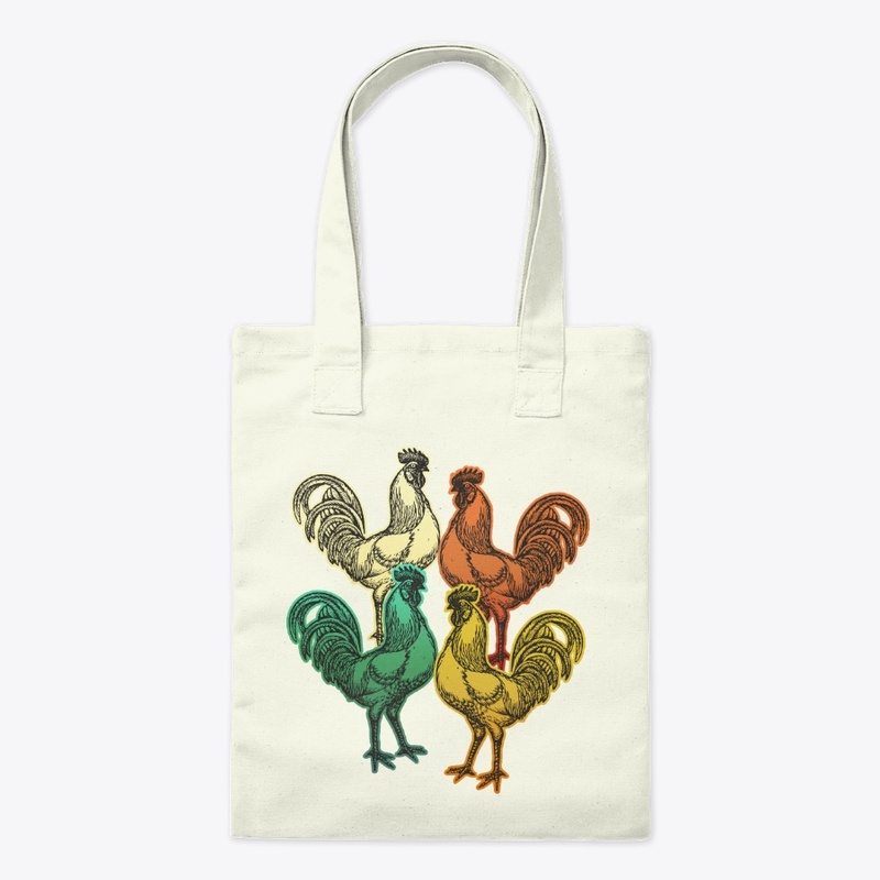 Vintage Retro Rooster For Animal Lover