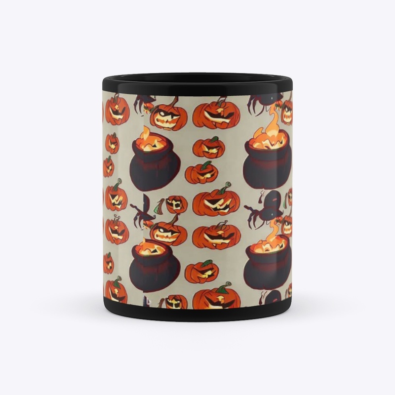 Spooky Pumpkin Pattern Mug