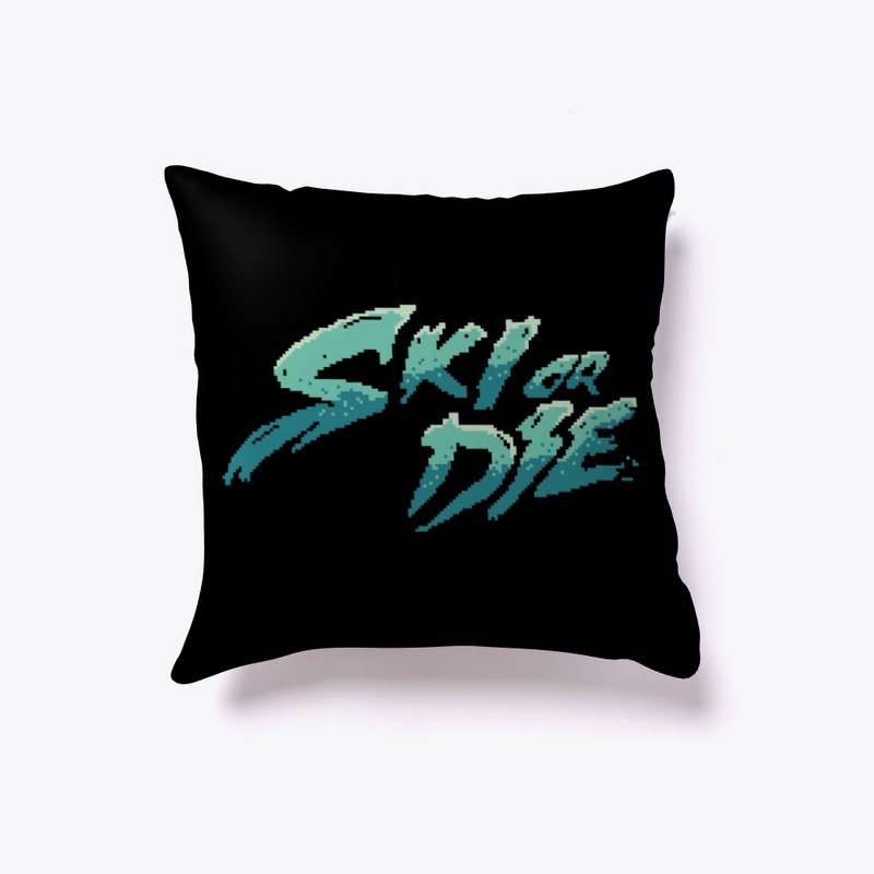 Ice Sunset Ski or die Pixel art Logo