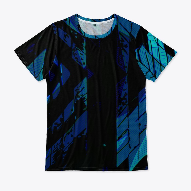 Turquoise Black Striped Pattern  