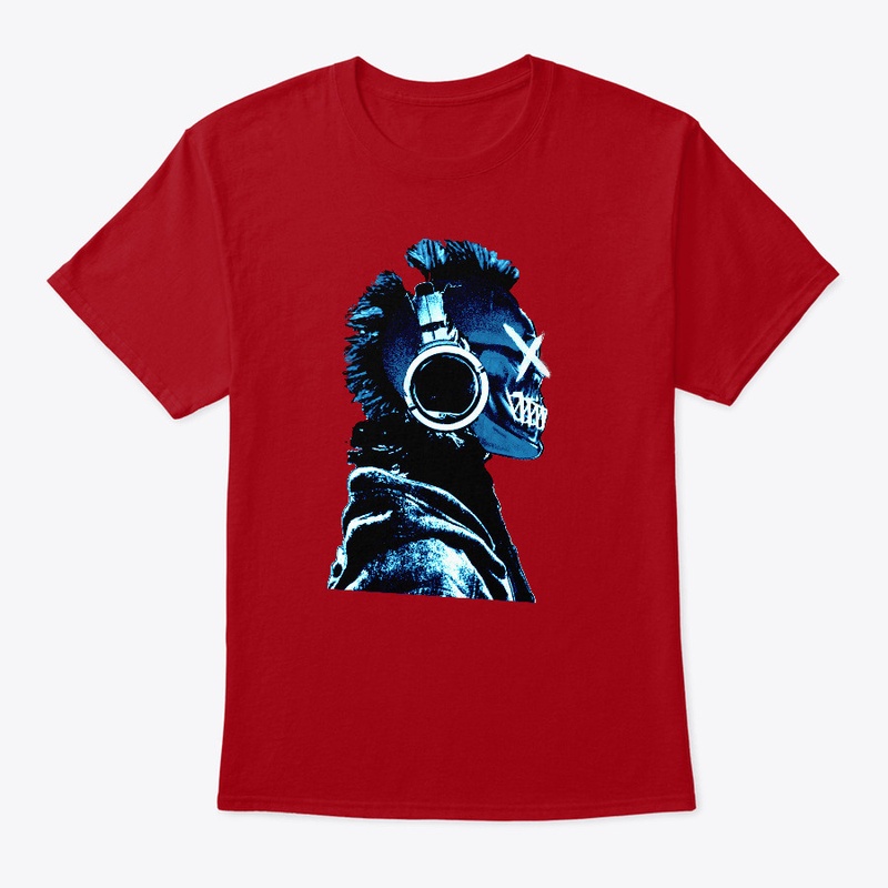 Skull Metal Head with Mohawk  in Blue