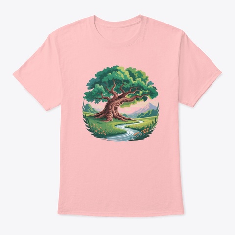 Tree By The Creek  Pale Pink T-Shirt Front
