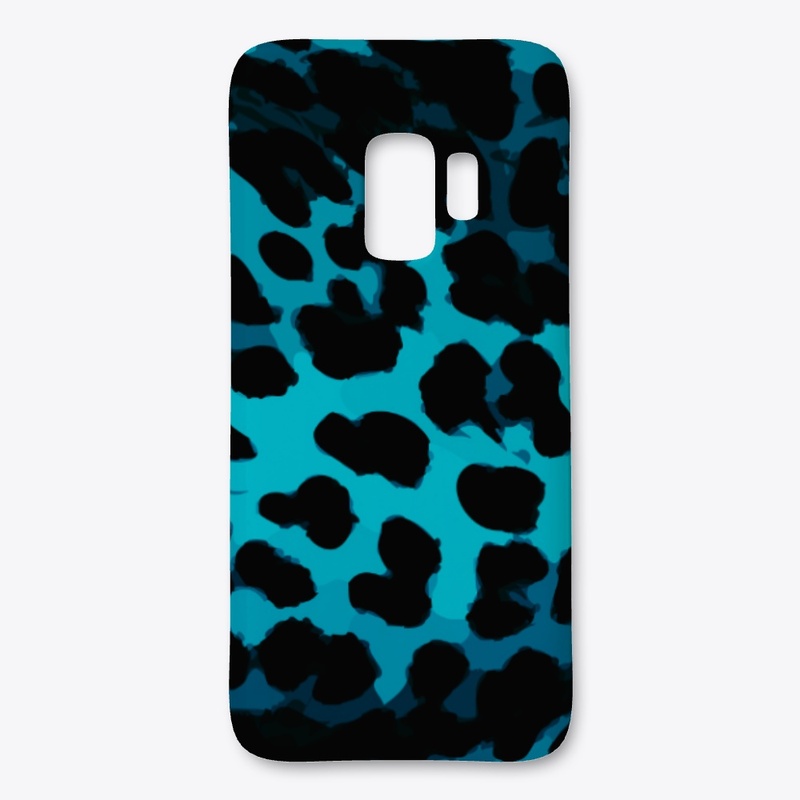 Turquoise Abstract Cheetah Print  