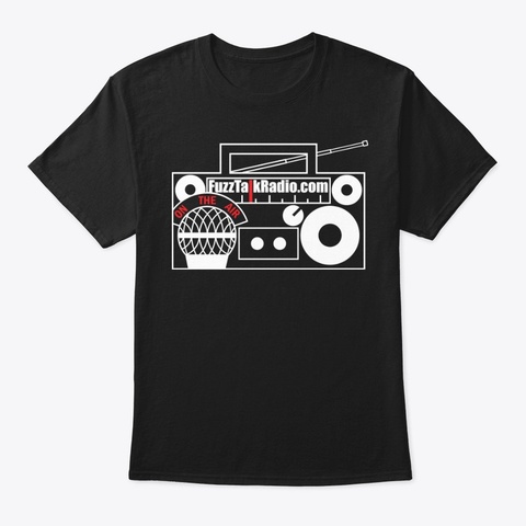 On Air Ftr White Logo By Roscoe Rush  Black T-Shirt Front