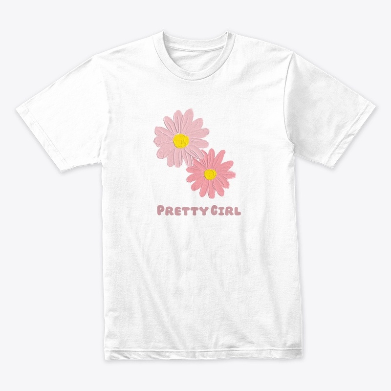 Pink Yellow Minimalistic  Floral T-Shirt
