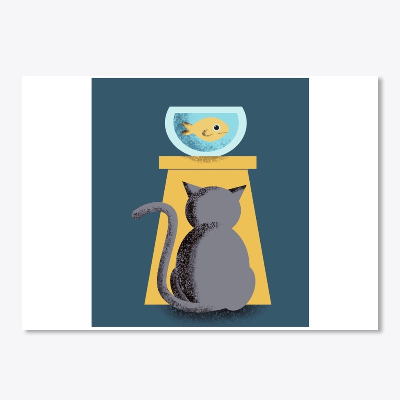 a fish and a cat