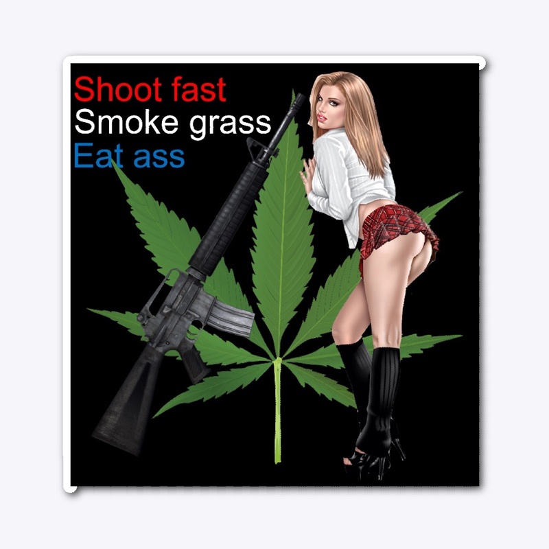 Smoke grass M16 sticker