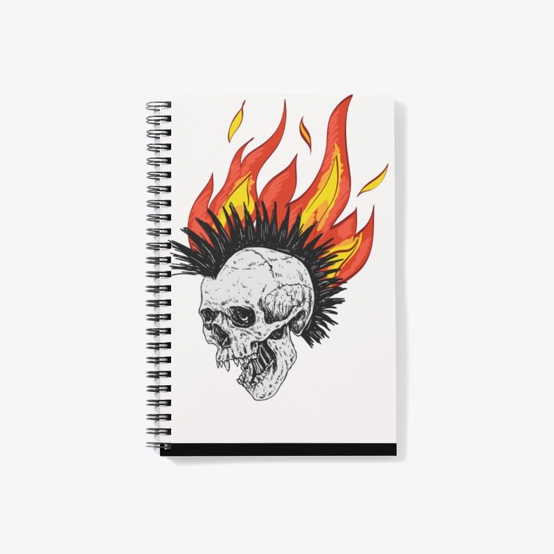 black orange gothic skull flame 