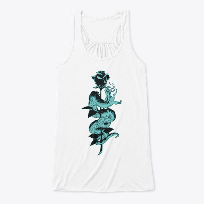 Snake and Rose Tattoo, Teal Variant