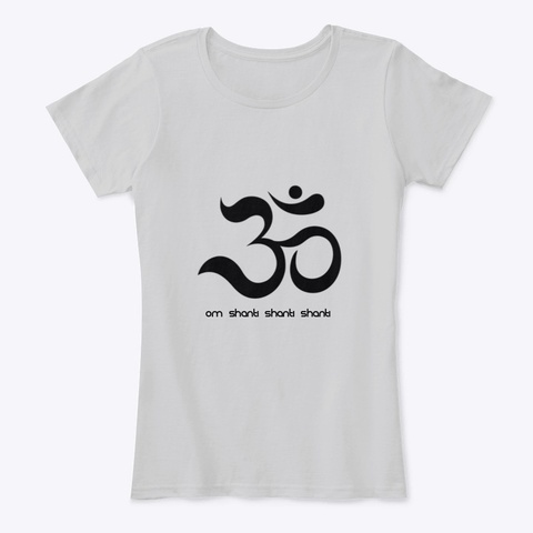 Women's Om Comfort Tee Light Heather Grey T-Shirt Front