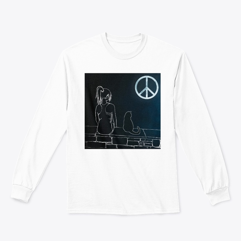 Cat Moon Girl Peace