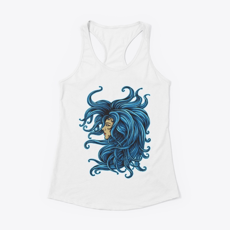 Long Hair Beautiful Woman Character