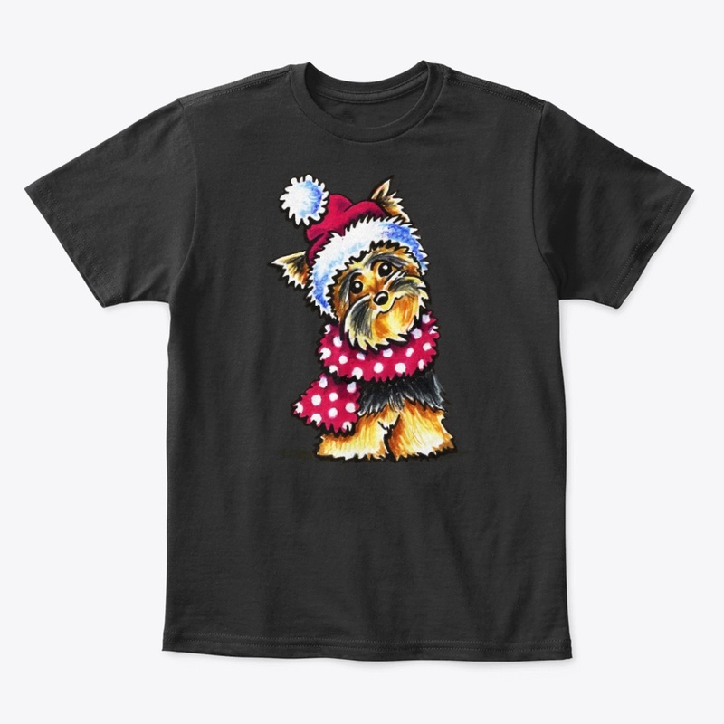 Yorkie Happy Winter Hat Scarf Zipped fit