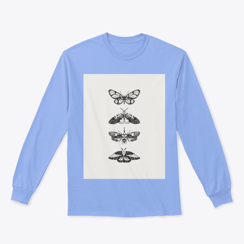 Silent Wings – Black Ink Moth Design