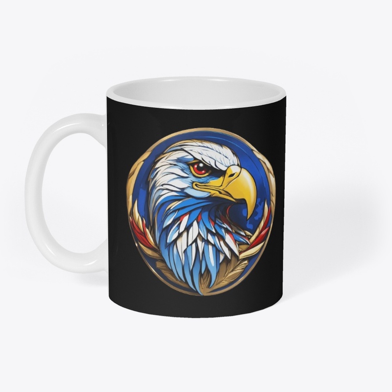 mug with an eagle logo