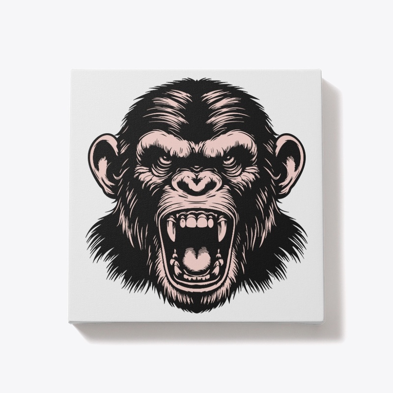 Angry Chimpanzee Head Graphic