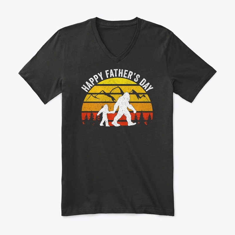 Happy Father's Day Bigfoot Dad Vintage