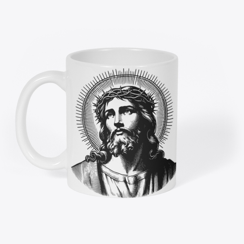 Christ Blessing Circle Pendant Necklace