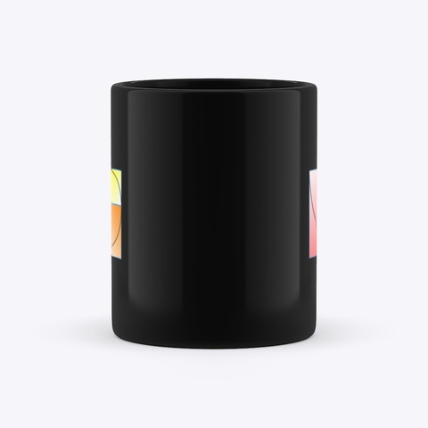 Golden Spiral Mug (Black) Black T-Shirt Right