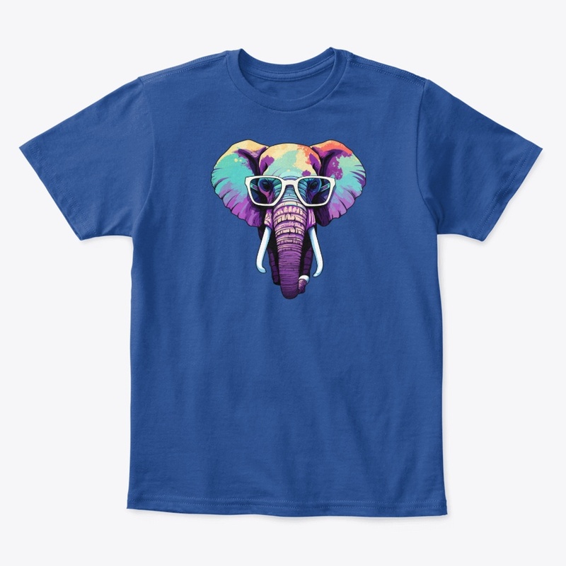 🐘 Colorful Elephant with Glasses