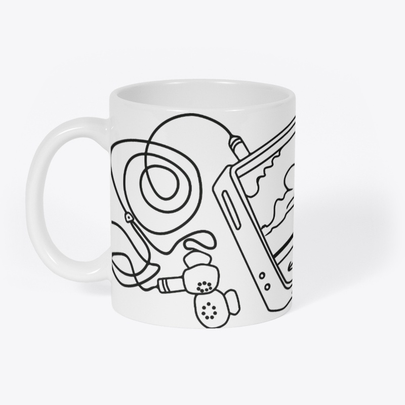 line art of a small music player
