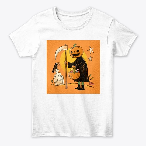 Halloween Gift T Shirt White Camiseta Front