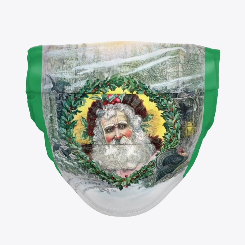 Vintage Santa with wreath.