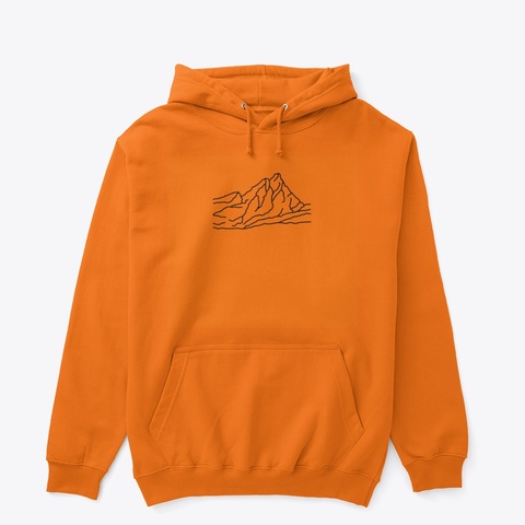Mountain View Hoodie Safety Orange T-Shirt Front