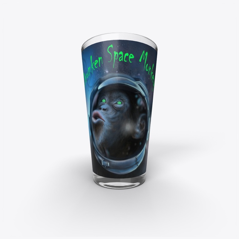 Drunken Space Monkey Pint Glass