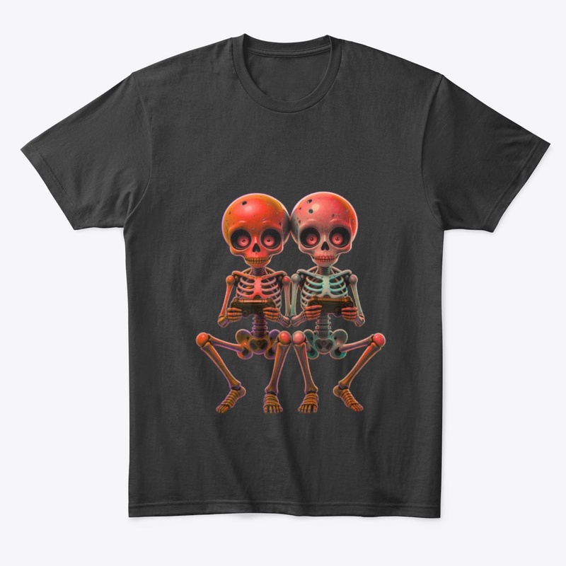 Gamer Couple Skeletons Tee