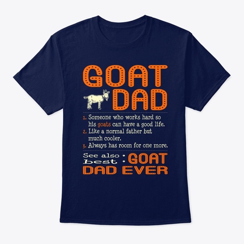 Goat Dad Like Normal Father Navy T-Shirt Front