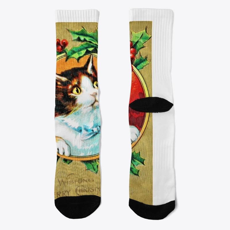 Vintage  Christmas Kitten