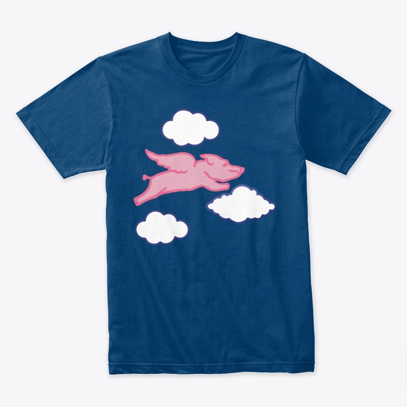 When Pigs Fly Whimsical Sky Illustration