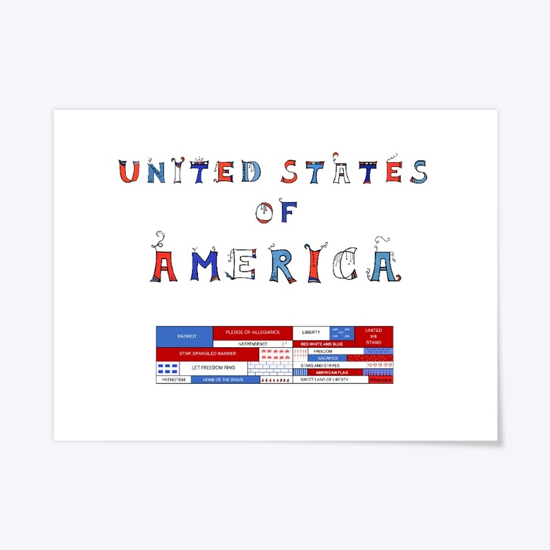 United States of America Word Art