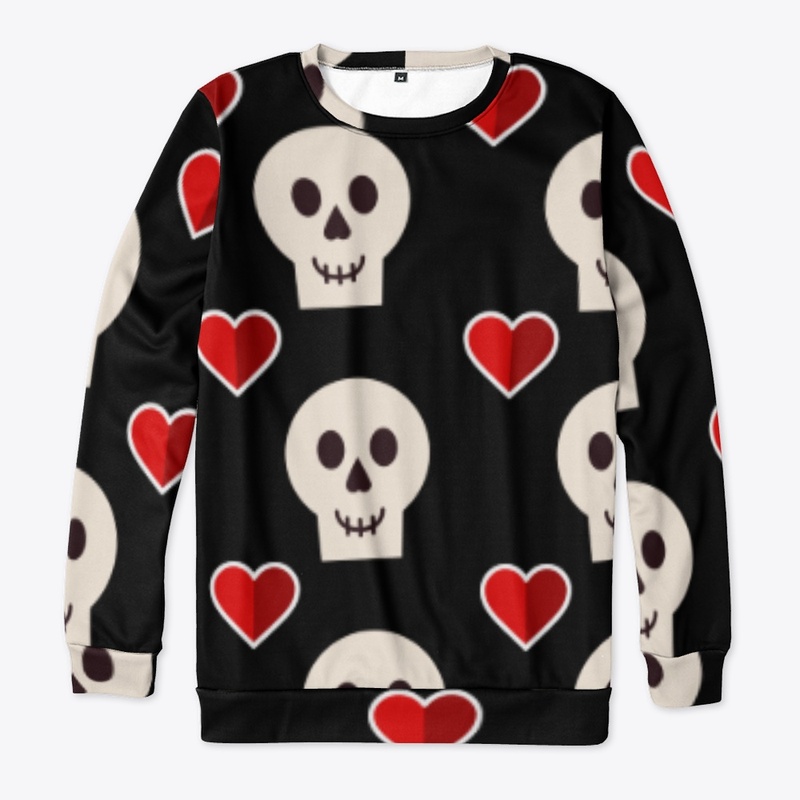 Heart and Skull Red