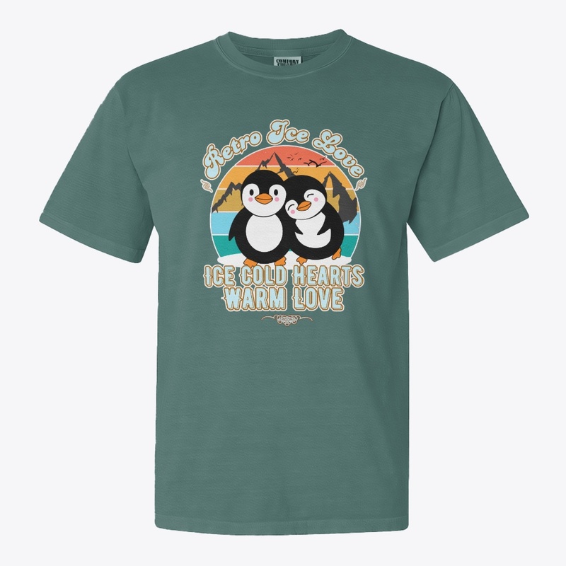 "Retro Ice Love" – Matching Couple Tees