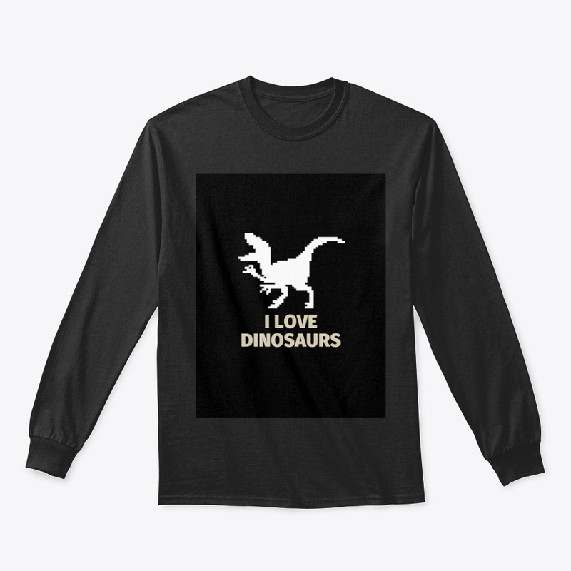 Pixel Art Dinosaur 7 Black