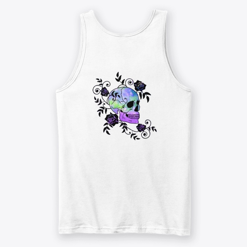 Multi color skull and rose
