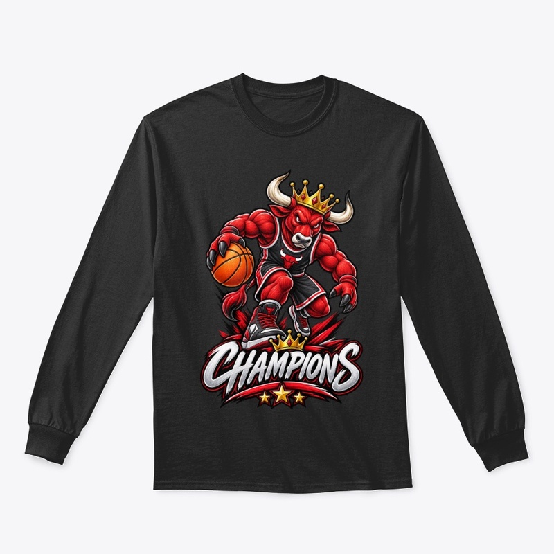 Crowned Bull Basketball Mascot 