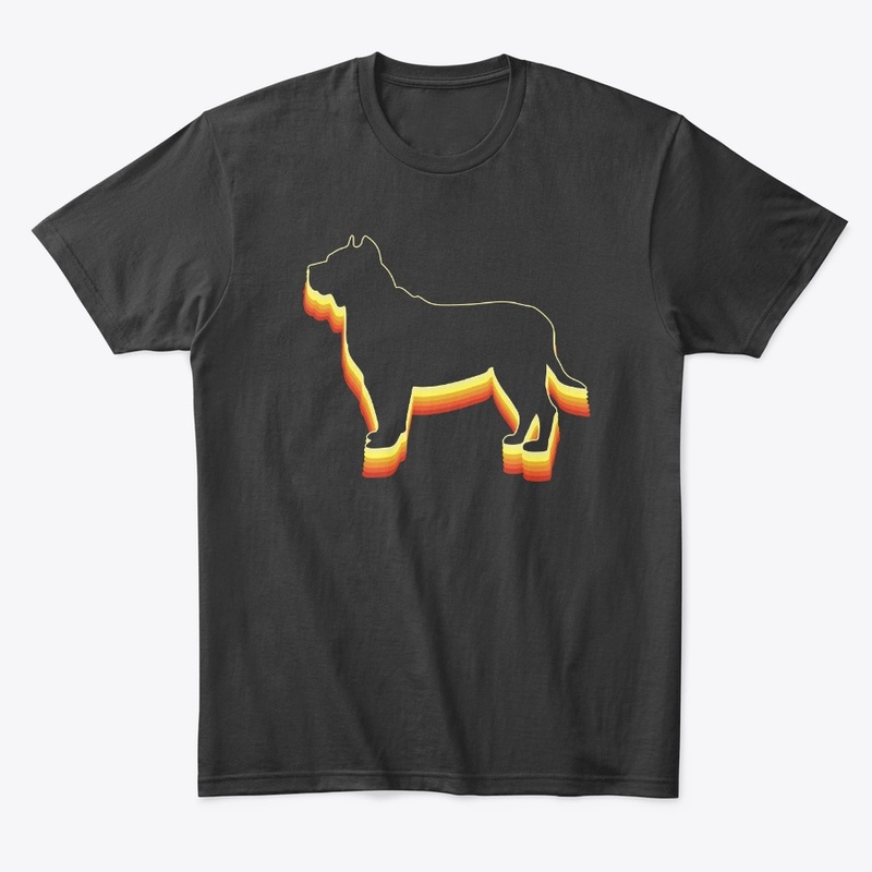 Rainbow 3D Vintage Retro Pit Bull TShirt