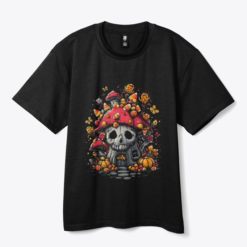 Cute Skull Mushroom House
