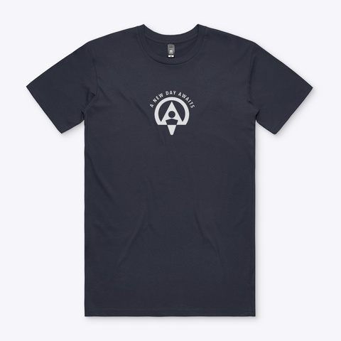 A New Day Awaits Navy T-Shirt Front