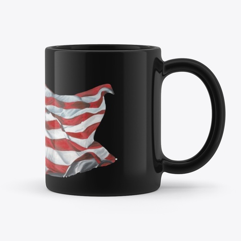 Annika Watson's American Flag Painting Black T-Shirt Back
