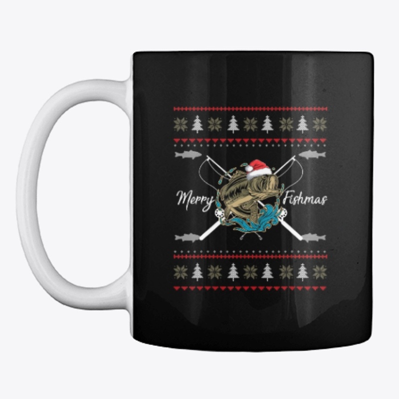 Ugly Christmas Merry Fishmas Fishing 
