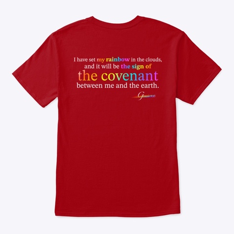 Genesis 9:13 (Verse On Back) Deep Red T-Shirt Back