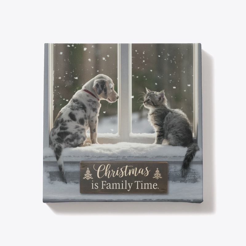 "Christmas is Family Canvas Art